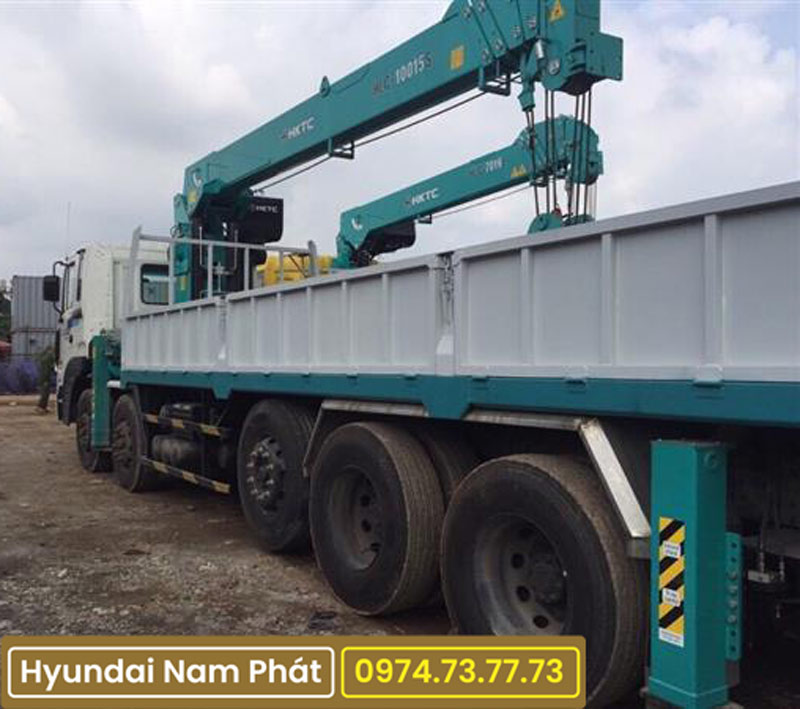 Xe tải Hyundai HD360 5 Chân Gắn Cẩu HKTC 10 Tấn